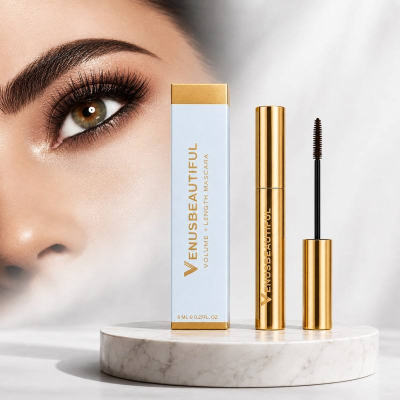 Máscara de pestañas Venus beautiful con tubo, cepillo y caja